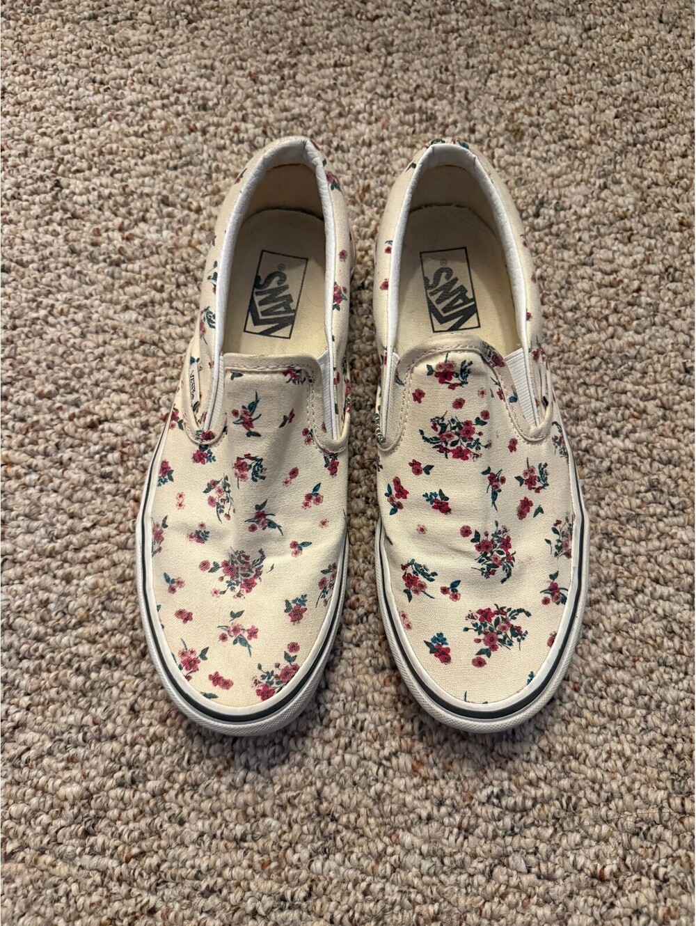 Vans Ditsy floral cream classic slip on sneakers